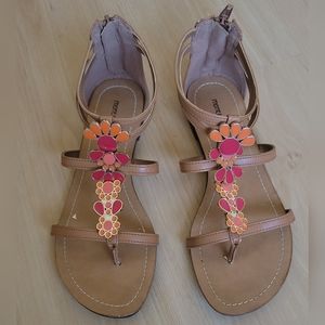 💛[3/$15] Montego Bay Enamel Floral Design Sandals